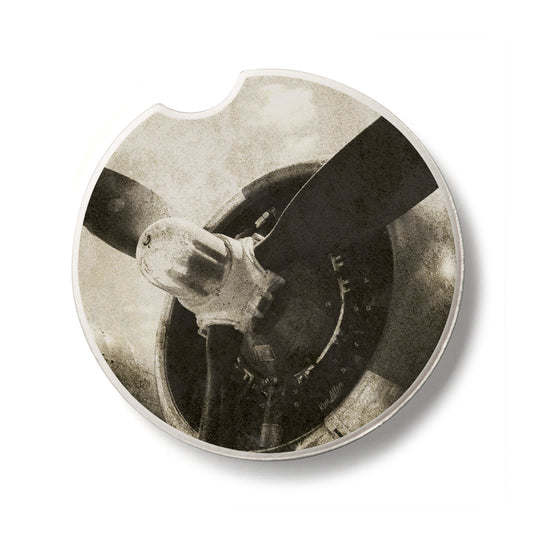 Propeller Single Absorbent Stone Car Coaster 2.6" Manufactured in the USA