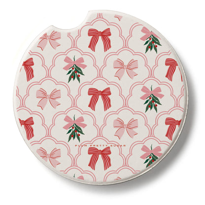 Coquette Holiday Single Absorbent Stone Car Coaster 2.6" Manufactured in the USA