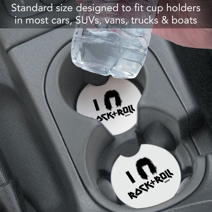 Rock & Roll Single Absorbent Stone Car Coaster 2.6" Manufactured in the USA