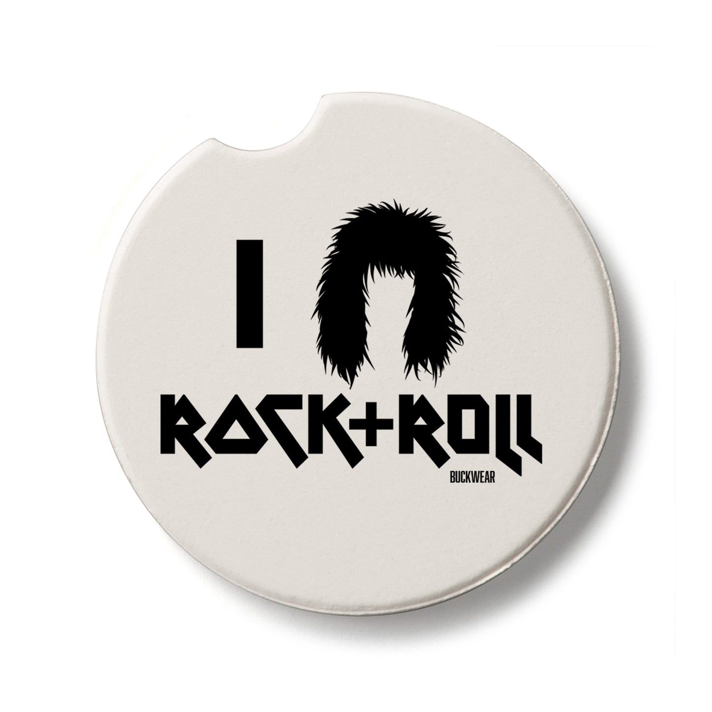 Rock & Roll Single Absorbent Stone Car Coaster 2.6" Manufactured in the USA