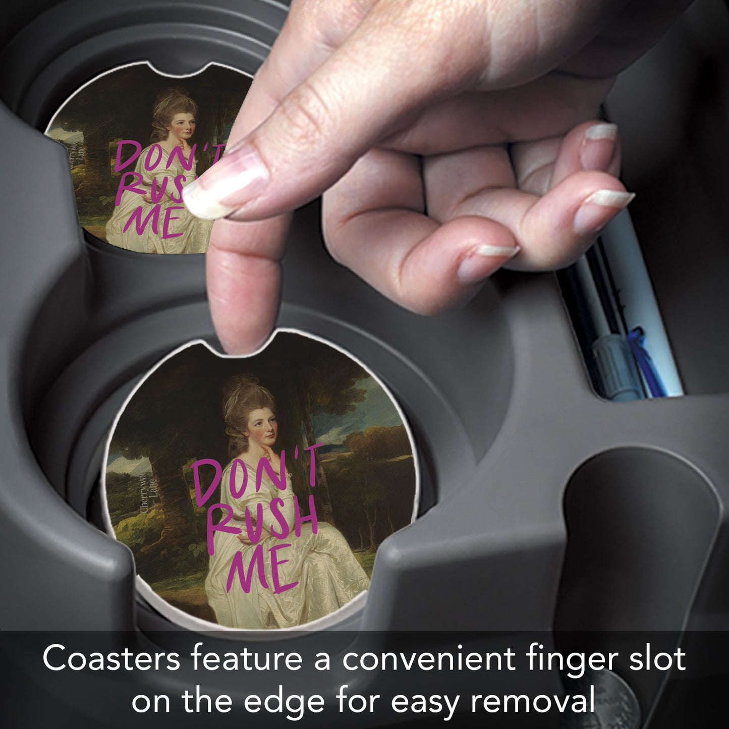 Don't Rush Me Single Absorbent Stone Car Coaster 2.6" Manufactured in the USA