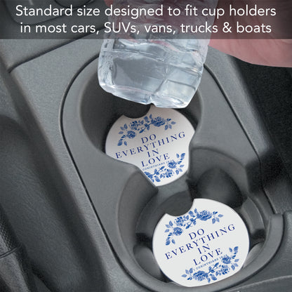 Do Everything In Love 2 Pack Absorbent Stone Car Coasters 2.6" Manufactured in the USA