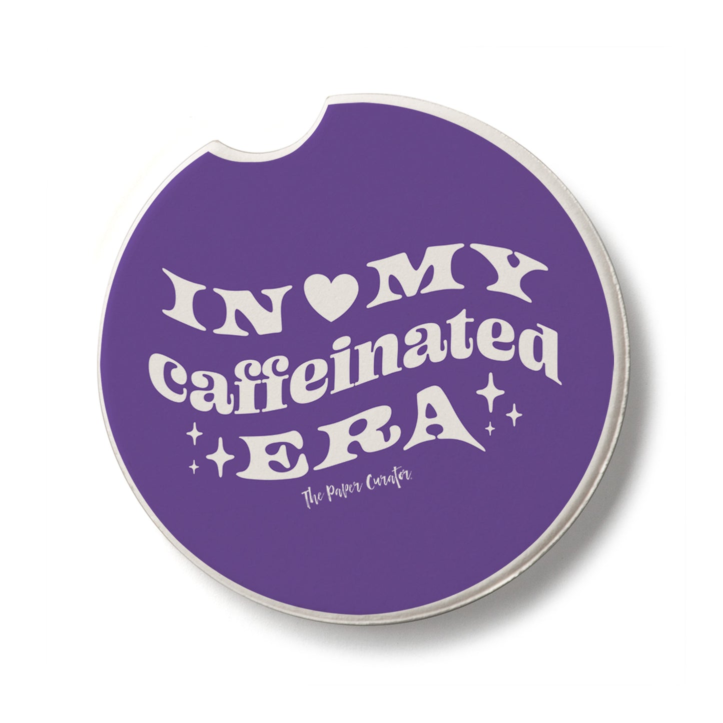 Caffeinated Era Single Absorbent Stone Car Coaster 2.6" Manufactured in the USA