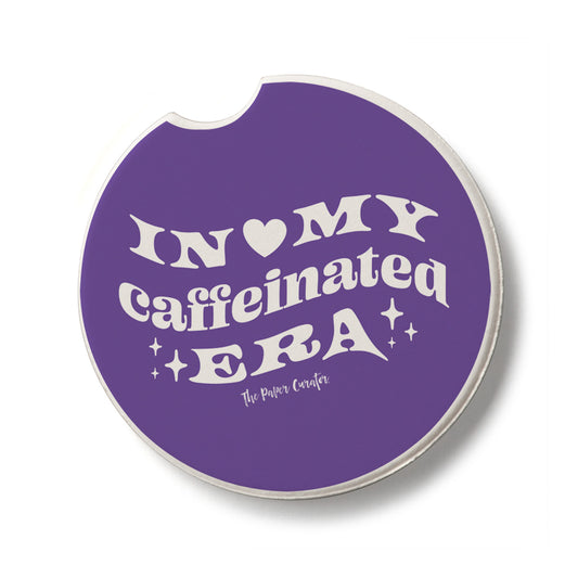 Caffeinated Era Single Absorbent Stone Car Coaster 2.6" Manufactured in the USA