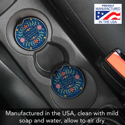 Bloom Bright 2 Pack Absorbent Stone Car Coasters 2.6" Manufactured in the USA