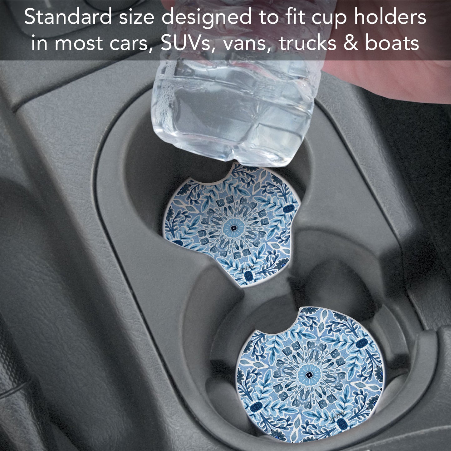 Farmhouse Tile Single Absorbent Stone Car Coaster 2.6" Manufactured in the USA
