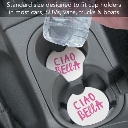 Ciao Bella 2 Pack Absorbent Stone Car Coasters 2.6" Manufactured in the USA