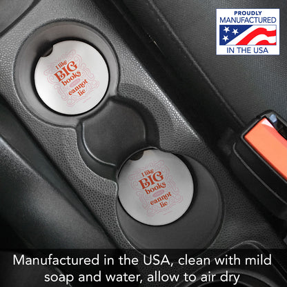 Big Books Single Absorbent Stone Car Coaster 2.6" Manufactured in the USA