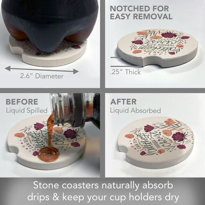 All Things Single Absorbent Stone Car Coaster 2.6" Manufactured in the USA