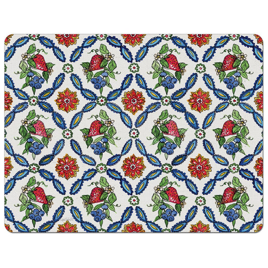 Cut N' Funnel Strawberry Garden Designer Flexible Plastic Cutting Board Mat 15" x 11.5", Made in the USA, Decorative, Flexible, Easy to Clean
