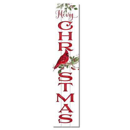CounterArt "Christmas Cardinal" Vertical Decorative Indoor/Outdoor Pallet Wood Sign 36" by 7.5" Made in the USA