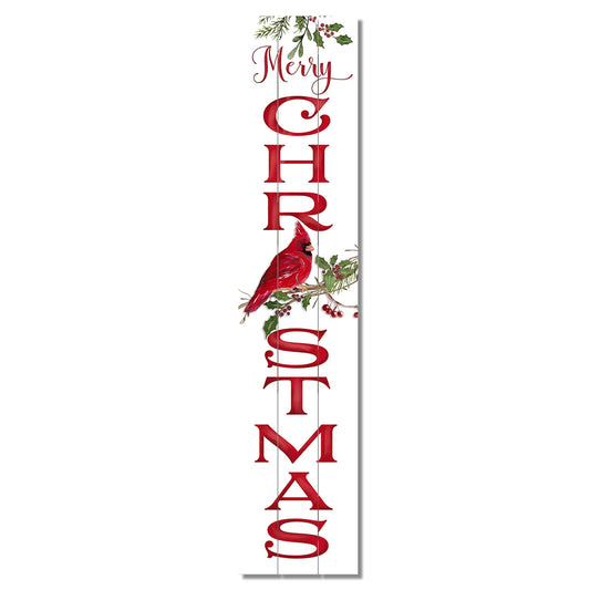CounterArt "Christmas Cardinal" Vertical Decorative Indoor/Outdoor Pallet Wood Sign 36" by 7.5" Made in the USA