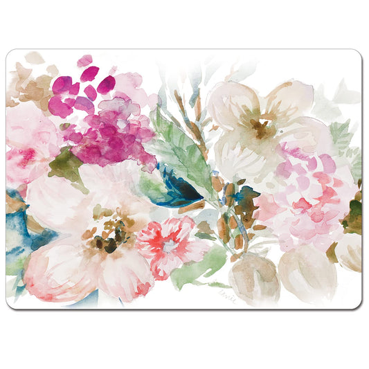 Cala Home Fragrant Spring Premium Decorative Hardboard Cork Back Placemats 4 Pack Manufactured in The USA Elegant Heat Tolerant Easily Wipes Clean