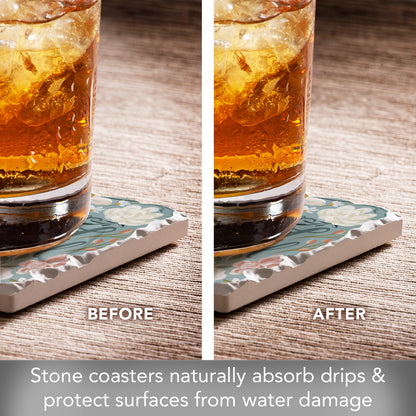 Thirstystone Lovely Scriptures 4 Pack Assorted Tumbled Tile Stone Coasters 4" Square