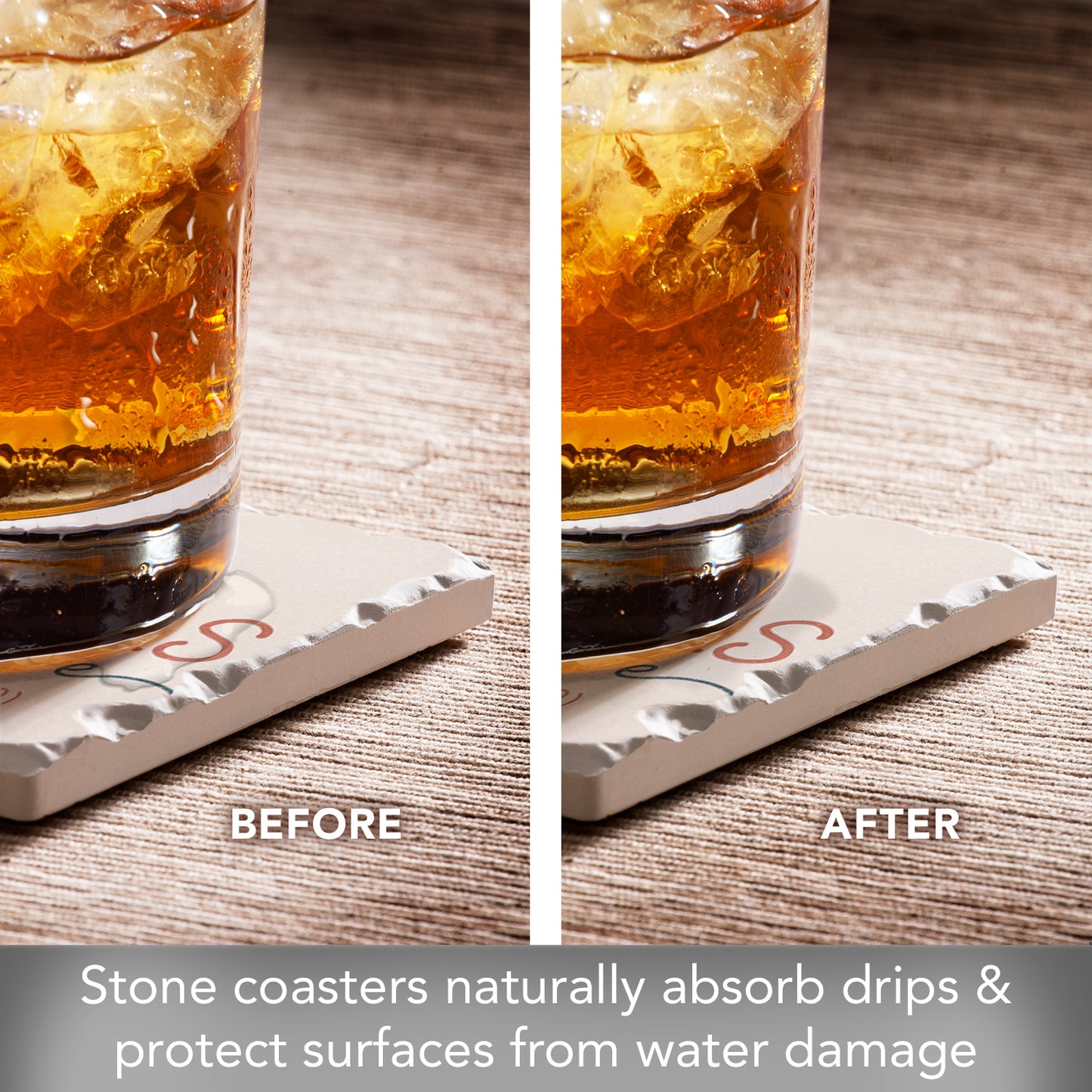 Thirstystone Dogs Welcome 4-Pack Tumbled Tile Stone Coasters 4" Square