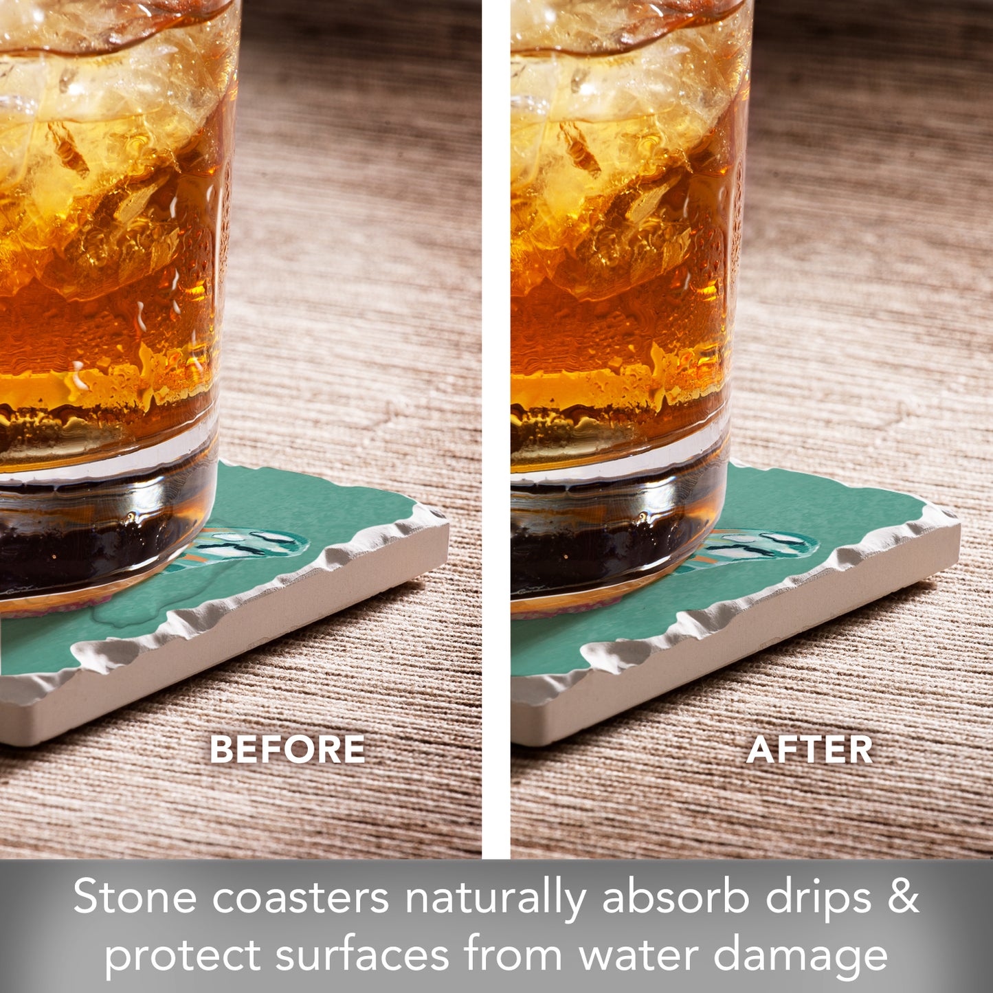 Thirstystone Butterfly Beauties 4 Pack Assorted Tumbled Tile Stone Coasters 4" Square