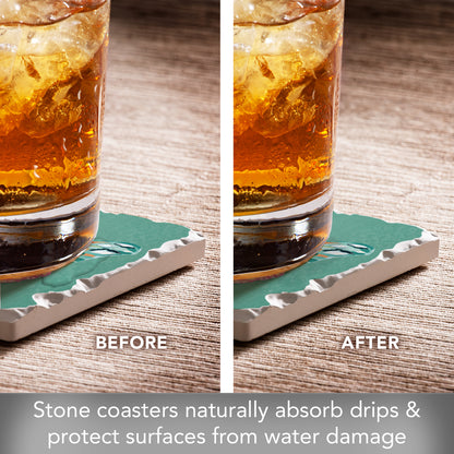 Thirstystone Butterfly Beauties 4 Pack Assorted Tumbled Tile Stone Coasters 4" Square