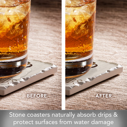 Thirstystone Chocolate & Coffee 4-Pack Tumbled Tile Stone Coasters 4" Square