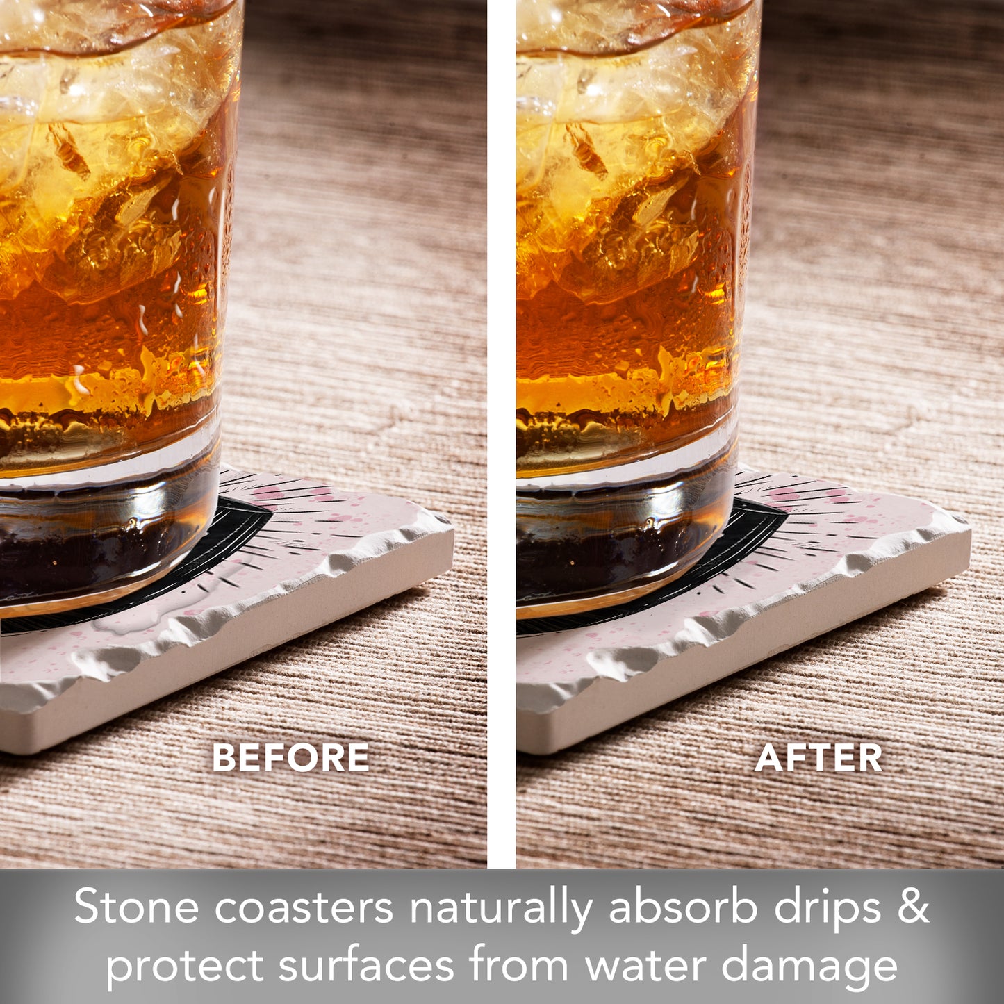 Thirstystone Wine Quotes 4-Pack Tumbled Tile Stone Coasters 4" Square
