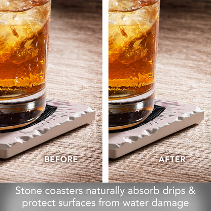 Thirstystone Wine Quotes 4-Pack Tumbled Tile Stone Coasters 4" Square