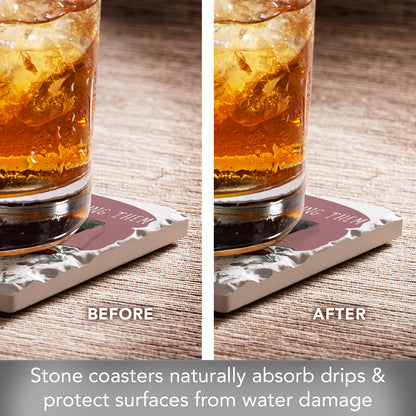 Thirstystone Naughty Dogs 4-Pack Tumbled Tile Stone Coasters 4" Square