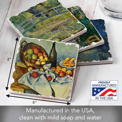 Thirstystone Impressionists 4-Pack Assorted Tumbled Tile Stone Coasters 4" Square