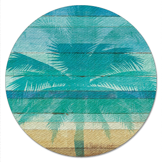Counterart Beachscapes 4mm Tempered Glass Lazy Susan Turntable 13" Diameter
