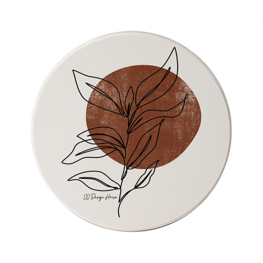 Thirstystone Mocha Stem Round Absorbent Stone Coaster with Protective Cork Backing Manufactured in The USA 4" Diameter
