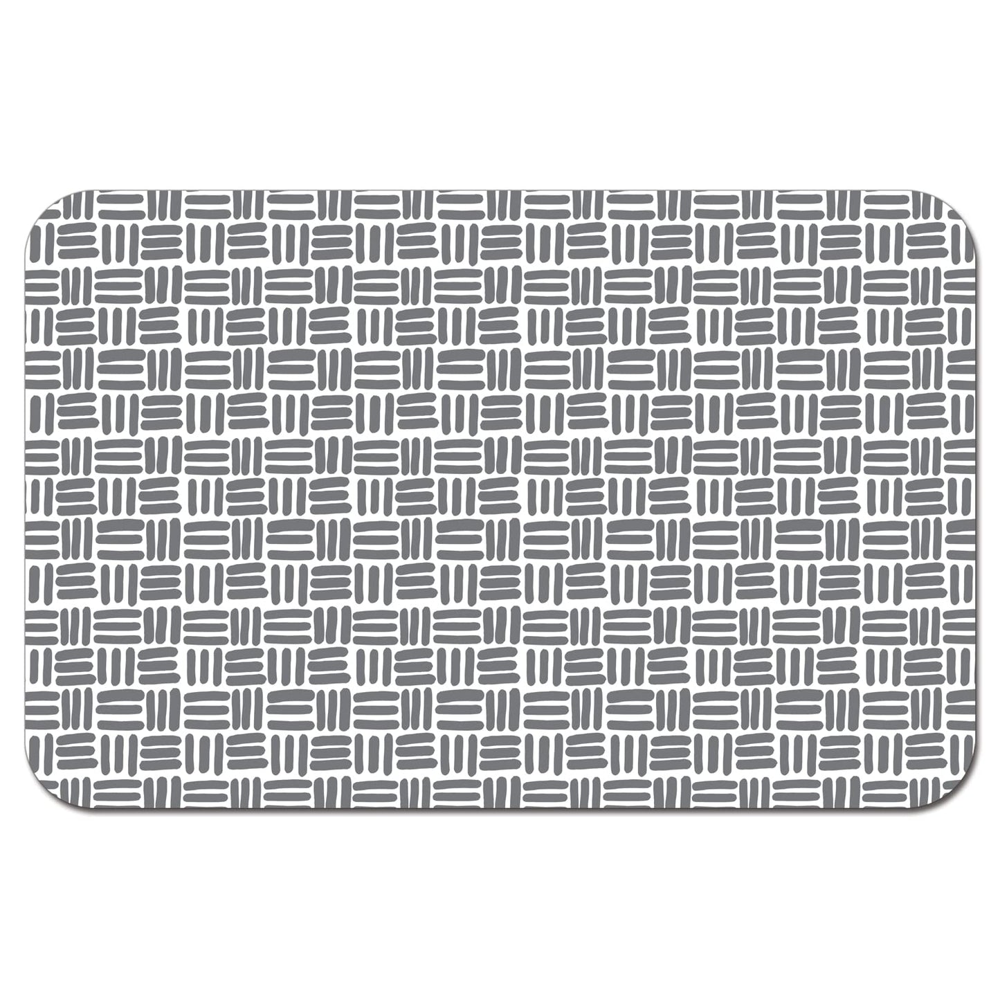CounterArt Faux Basket Weave Easy Care Waterproof Pet Feeding Mat 17.13” x 11.25” Made in The USA of BPA Free Plastic, Safe for Pets, Protects Floors from Scratches Stains & Spills