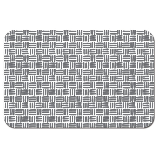 CounterArt Faux Basket Weave Easy Care Waterproof Pet Feeding Mat 17.13” x 11.25” Made in The USA of BPA Free Plastic, Safe for Pets, Protects Floors from Scratches Stains & Spills