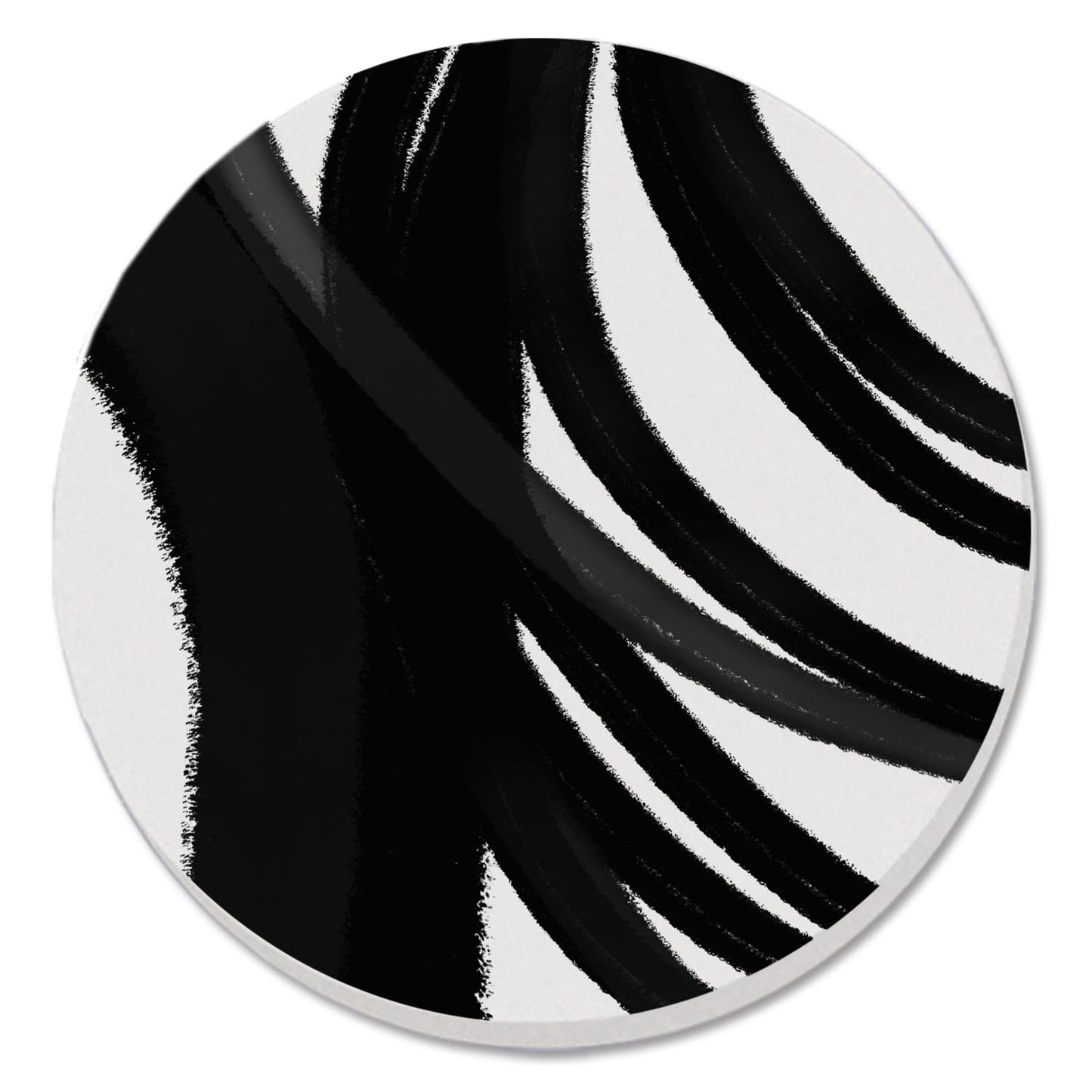 Thirstystone Black Swipes Single Round Absorbent Stone Coaster with Protective Cork Backing Manufactured in The USA 4" Diameter