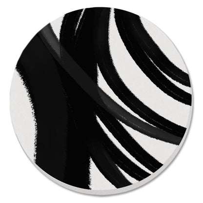 Thirstystone Black Swipes Single Round Absorbent Stone Coaster with Protective Cork Backing Manufactured in The USA 4" Diameter