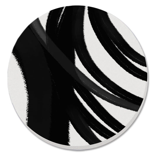 Thirstystone Black Swipes Single Round Absorbent Stone Coaster with Protective Cork Backing Manufactured in The USA 4" Diameter
