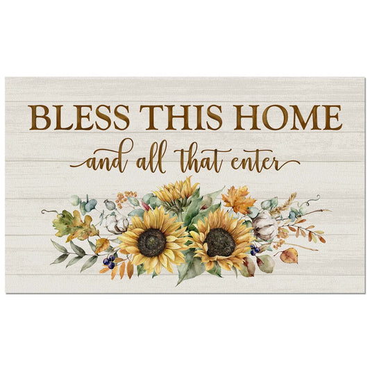 Counterart Bless This Home Fall Indoor/Outdoor Entryway Mat Made in the USA 29.5" by 17.75"