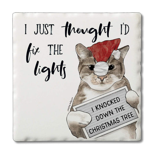 Thirstystone Fix The Lights Single Tumbled Tile Coaster Manufactured in The USA Adorable, Create Your Own Collection