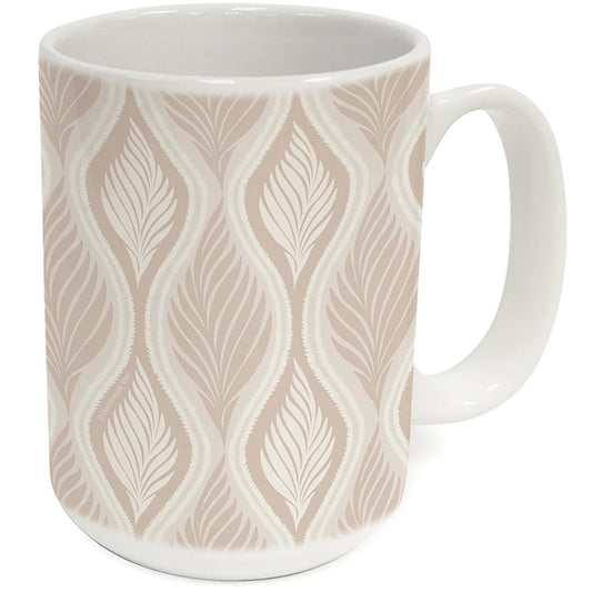 Highland Home Mocha Leaves 15 oz. Ceramic Mug Manufactured in the USA Dishwasher Safe Microwave Safe