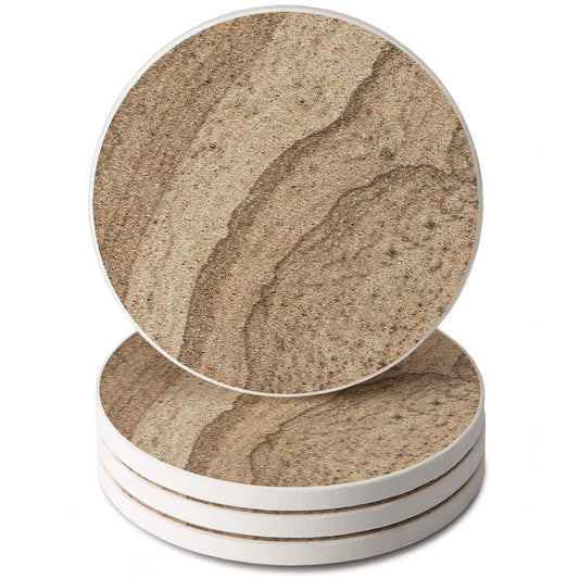 Thirstystone Sandstone Design Round Absorbent Stone Coasters 4" Round