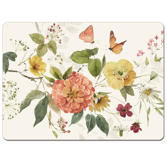 Cala Home Blessed by Nature Premium Decorative Hardboard Cork Back Tabletop Placemats 4 Pack Manufactured in The USA Heat Tolerant and Easily Wipes Clean