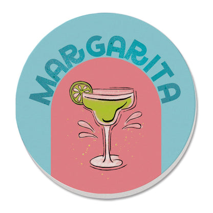 Thirstystone Margarita Single Round Absorbent Stone Coaster with Protective Cork Backing Manufactured in The USA 4" Diameter