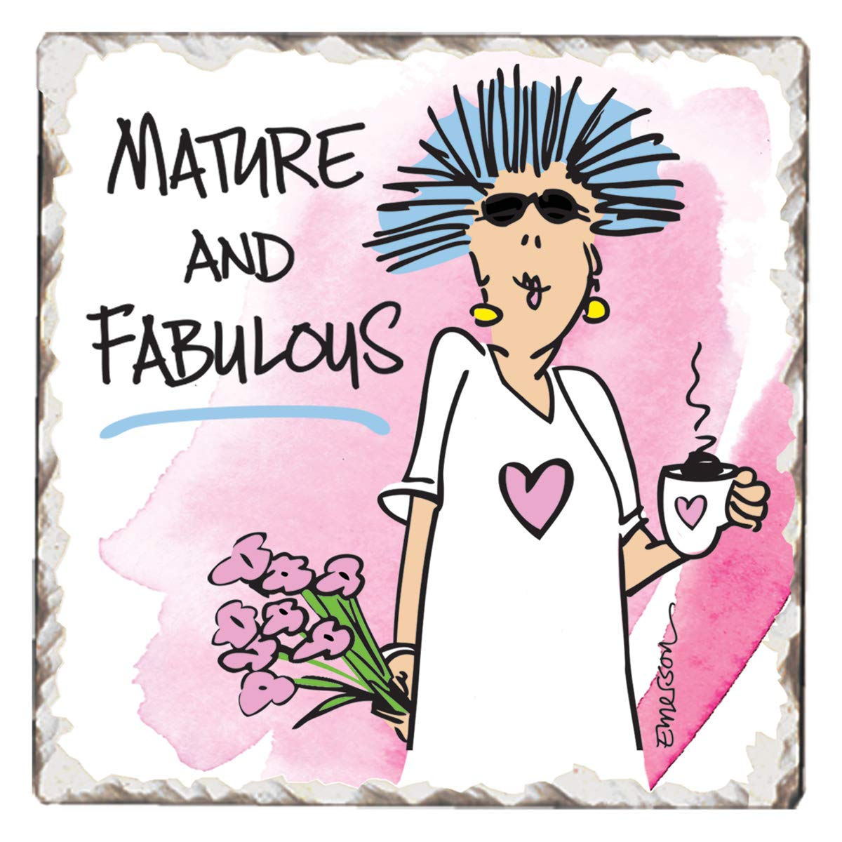 Thirstystone Mature & Fabulous Single Tumbled Tile CoasterManufactured in The USA Humorous, Stylish, Single Coasters Allow You to Create Own Set