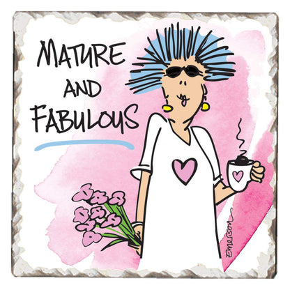 Thirstystone Mature & Fabulous Single Tumbled Tile CoasterManufactured in The USA Humorous, Stylish, Single Coasters Allow You to Create Own Set