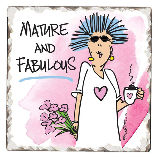 Thirstystone Mature & Fabulous Single Tumbled Tile CoasterManufactured in The USA Humorous, Stylish, Single Coasters Allow You to Create Own Set
