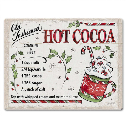 CounterArt Hot Cocoa Treat 3mm Tempered Glass Cutting Board 10” x 8” Manufactured in the USA