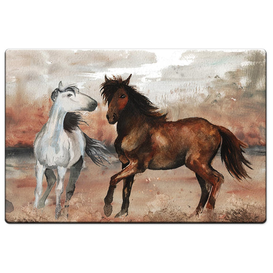 Highland Home Southwest Horses 30” x 20” Decorative Vinyl Comfort Floor Mat Manufactured in The USA, Waterproof, Easy to Clean