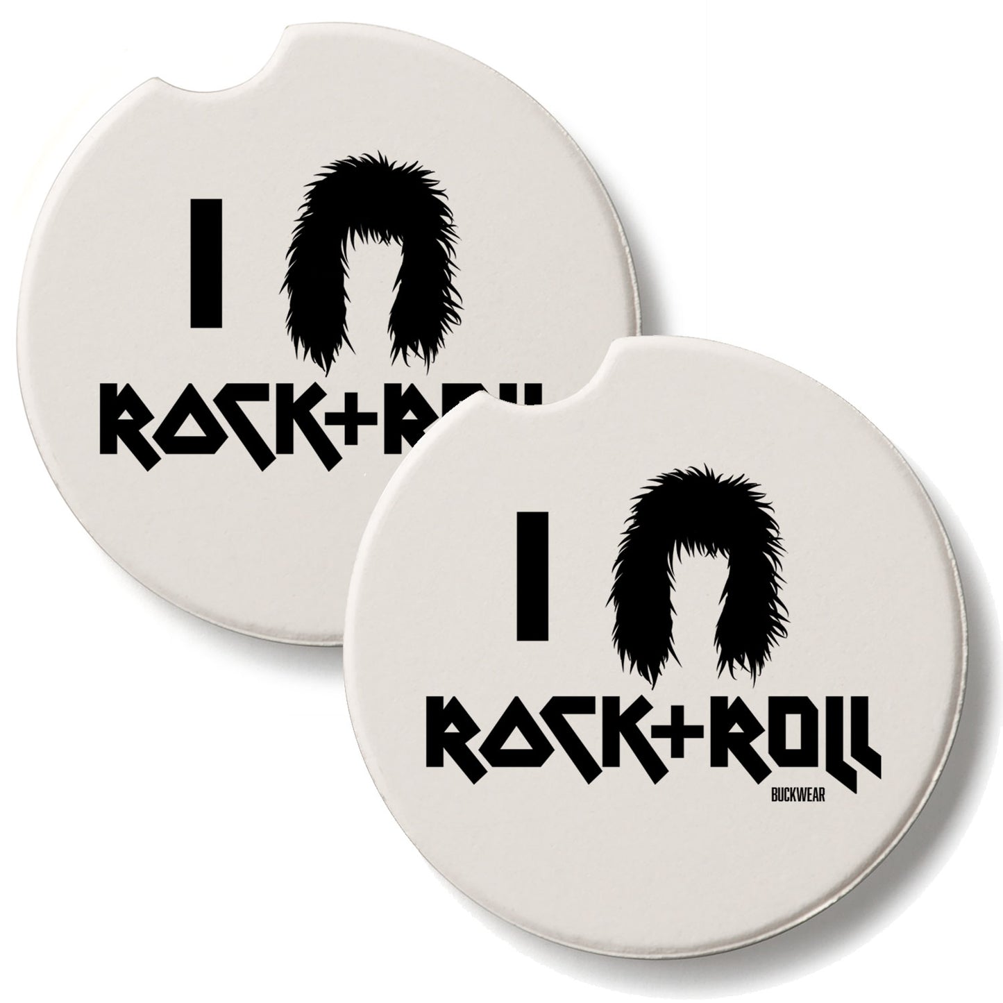 Rock & Roll 2 Pack Absorbent Stone Car Coasters 2.6" Manufactured in the USA