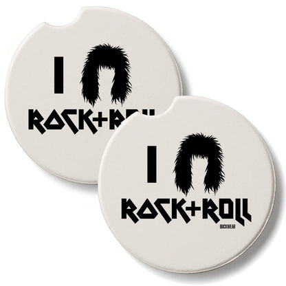 Rock & Roll 2 Pack Absorbent Stone Car Coasters 2.6" Manufactured in the USA