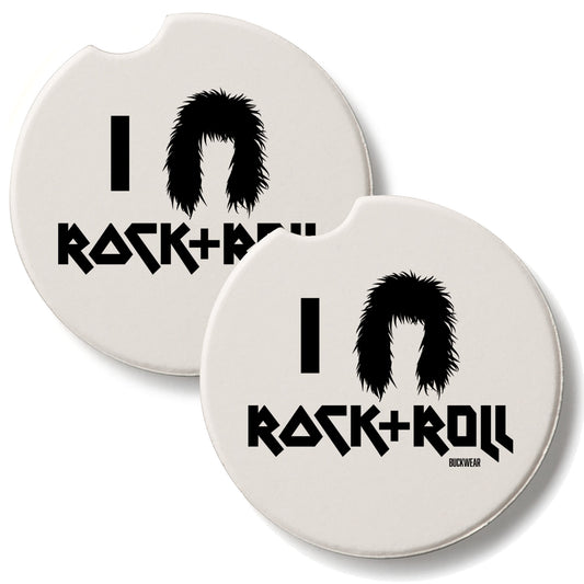 Rock & Roll 2 Pack Absorbent Stone Car Coasters 2.6" Manufactured in the USA
