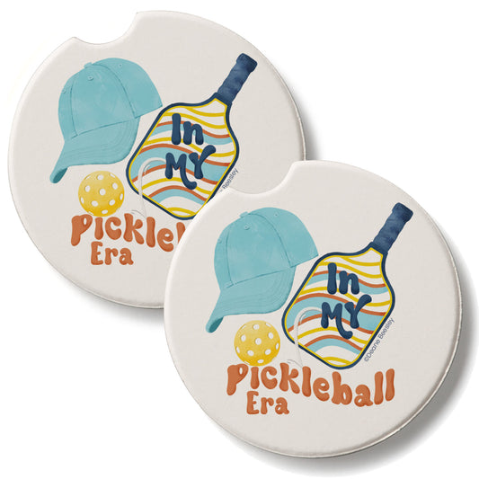 Pickleball Era 2 Pack Absorbent Stone Car Coasters 2.6" Manufactured in the USA