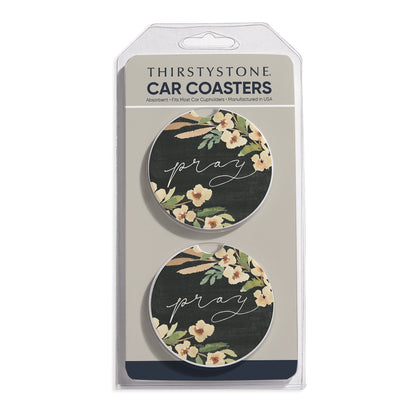 Pray 2 Pack Absorbent Stone Car Coasters 2.6" Manufactured in the USA