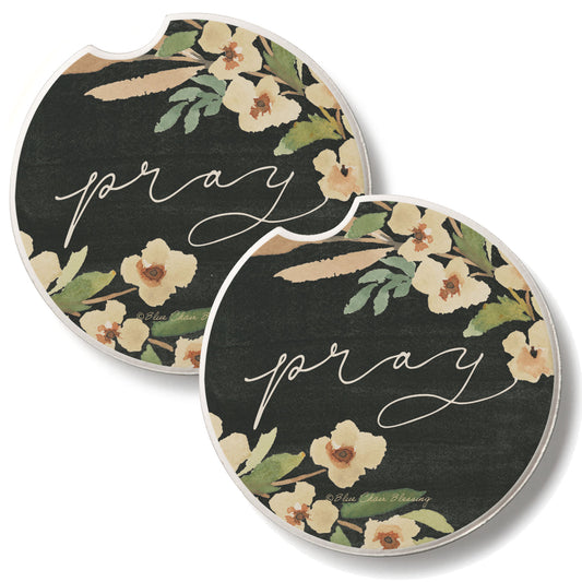 Pray 2 Pack Absorbent Stone Car Coasters 2.6" Manufactured in the USA